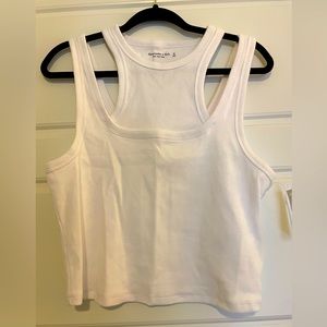 Abercrombie Ribbed Essential Cutout Tank in White - Size XL - Brand New w/ tags